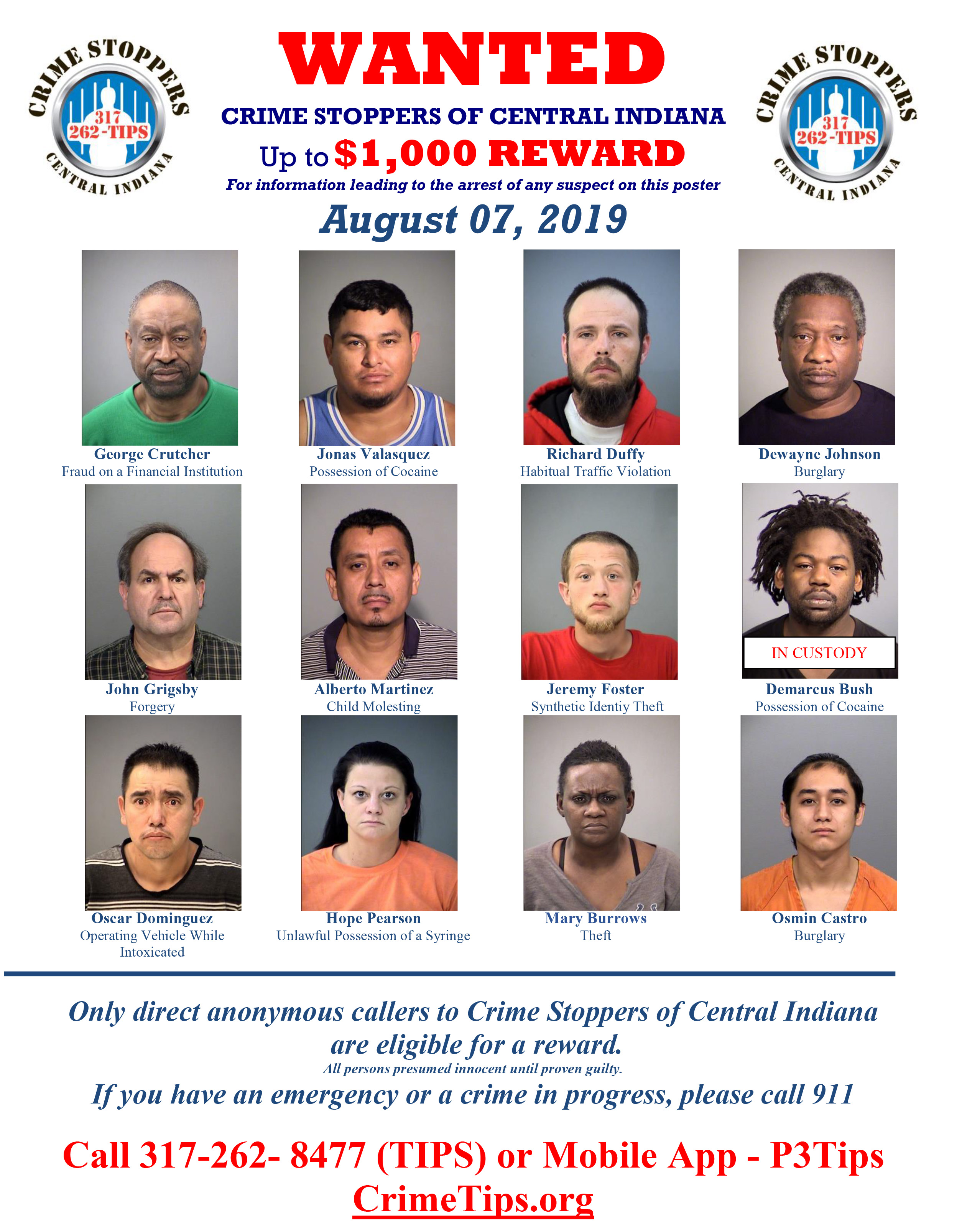 Monthly Wanted Posters Crime Stoppers Of Central Indiana